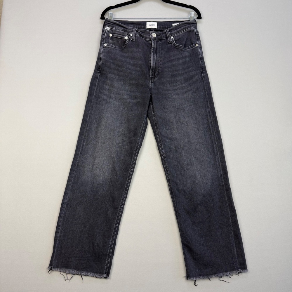 Citizens of Humanity Palma Straight Raw Hem Medallion High Rise Jeans Size 28